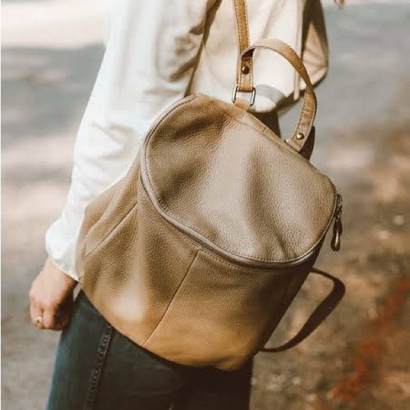 HOBO Handbags - HOBO Tan Pebbled Leather Backpack